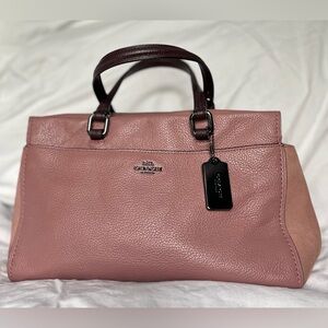 Coach pebbled leather and suede handbag